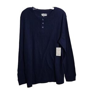 Jammies for Families Navy Blue Waffle Knit Pajama Lounge Top, NWT, Medium